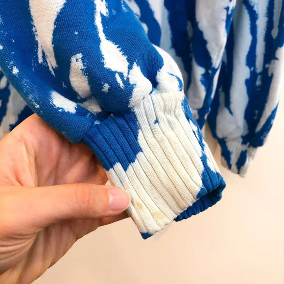 Cotton Citizen Brooklyn 100% Cotton Blue Tie Dye Oversized Hooded Sweatshirt XS - Picture 5 of 14